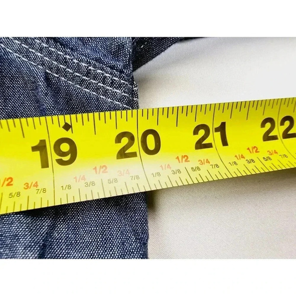 Uniqlo Size Small Women's Charcoal Blue Denim Style Long Sleeve Cotton Shirt - Picture 2 of 9